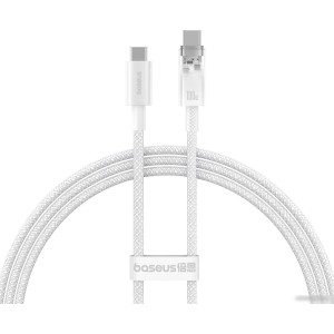 Кабель Baseus Explorer Series Fast Charging Cable Auto Power-Off For Overheating 100W USB Type-C - USB Type-C (1 м, белый) Кабель Baseus Explorer Series Fast Charging Cable Auto Power-Off For Overheating 100W USB Type-C - USB Type-C (1 м, белый)