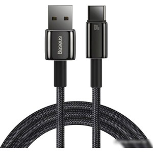 Кабель Baseus Tungsten Gold USB Type-A - USB Type-C (2 м, черный)