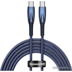 Кабель Baseus Glimmer Series Fast Charging Data Cable USB Type-C - Type-C 100W CADH000703 (1 м, синий)