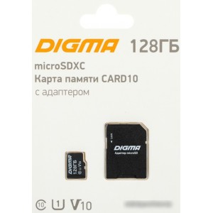 Карта памяти Digma MicroSDXC Class 10 Card10 DGFCA128A01 Карта памяти Digma MicroSDXC Class 10 Card10 DGFCA128A01