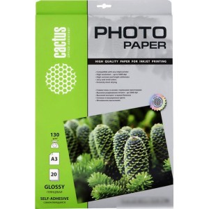 Самоклеящаяся бумага CACTUS Самоклеящаяся глянцевая A3 130 г/кв.м. 20 листов (CS-GSA313020) Самоклеящаяся бумага CACTUS Самоклеящаяся глянцевая A3 130 г/кв.м. 20 листов (CS-GSA313020)