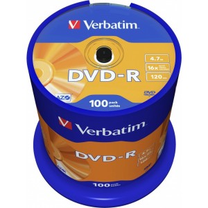 DVD-R диск Verbatim 4.7Gb 16x 43549 (100 шт.)