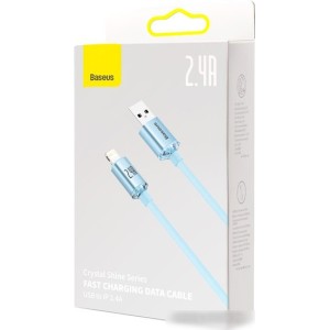Кабель Baseus Crystal Shine USB Type-A - Lightning (2 м, голубой) Кабель Baseus Crystal Shine USB Type-A - Lightning (2 м, голубой)