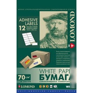 Фотобумага Lomond самоклеющаяся 12 делений А4 70 г/кв.м. 50 листов (2100065)