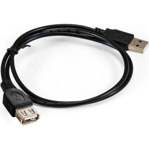 Удлинитель ExeGate EX-CC-USB2-AMAF-0.5 USB Type-A - USB Type-A (0.5 м, черный)