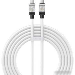 Кабель Baseus CoolPlay Series Fast Charging Cable 100W USB Type-C - USB Type-C (2 м, белый) Кабель Baseus CoolPlay Series Fast Charging Cable 100W USB Type-C - USB Type-C (2 м, белый)
