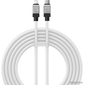 Кабель Baseus CoolPlay Series USB Type-C - Lightning (2 м, белый) Кабель Baseus CoolPlay Series USB Type-C - Lightning (2 м, белый)