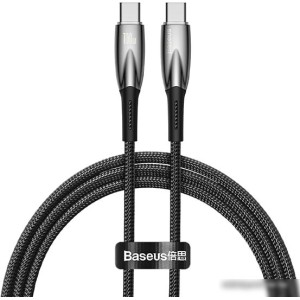Кабель Baseus Glimmer Series Fast Charging Data Cable USB Type-C - Type-C 100W CADH000801 (2 м, черный)