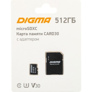 Карта памяти Digma MicroSDXC Class 10 Card30 DGFCA512A03 Карта памяти Digma MicroSDXC Class 10 Card30 DGFCA512A03