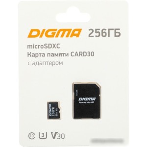 Карта памяти Digma MicroSDXC Class 10 Card30 DGFCA256A03 Карта памяти Digma MicroSDXC Class 10 Card30 DGFCA256A03