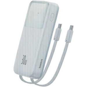 Внешний аккумулятор Baseus Comet Series Dual-Cable Digital Display Fast Charge Power Bank 30W 10000mAh (белый)