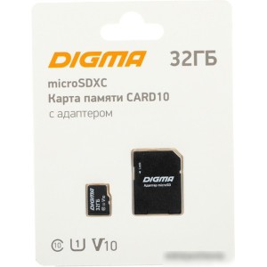 Карта памяти Digma MicroSDXC Class 10 Card10 DGFCA032A01