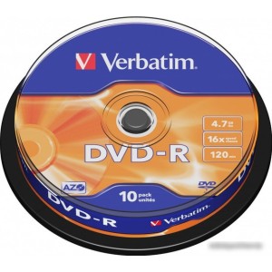 DVD+R диск Verbatim 4.7Gb 16x Verbatim DL 43523 (10 шт.) DVD+R диск Verbatim 4.7Gb 16x Verbatim DL 43523 (10 шт.)