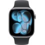 Умные часы Apple Watch Series 11 46 мм (алюминиевый корпус, космический серый/черный, спортивный силиконовый ремешок M/L)