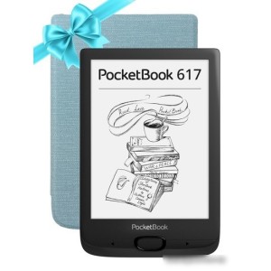 Электронная книга PocketBook 617 (черный) + Обложка Shell 6" Blue