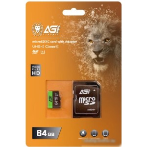 Карта памяти AGI TF138 microSDHC AGI064GU1TF138 64GB (с адаптером) Карта памяти AGI TF138 microSDHC AGI064GU1TF138 64GB (с адаптером)