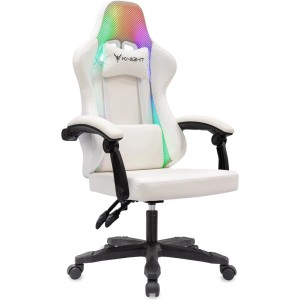 Игровое (геймерское) кресло Knight Wolf RGB (белый)