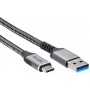 Кабель VCOM CU401M-3M USB Type-A - USB 3.2 Gen2 Type-C (3 м, черный)