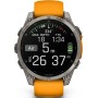 Умные часы Garmin Fenix 8 Sapphire, Titanium 47мм (светло-серый, оранжевый силиконовый ремешок)