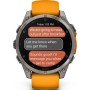 Умные часы Garmin Fenix 8 Sapphire, Titanium 47мм (светло-серый, оранжевый силиконовый ремешок)