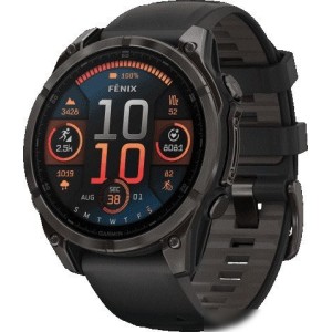 Умные часы Garmin Fenix 8 Sapphire, Titanium 47мм (угольно-черный DLC, пепельно-черный силиконовый ремешок) Умные часы Garmin Fenix 8 Sapphire, Titanium 47мм (угольно-черный DLC, пепельно-черный силиконовый ремешок)