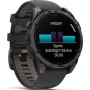 Умные часы Garmin Fenix 8 Sapphire, Titanium 47мм (угольно-черный DLC, пепельно-черный силиконовый ремешок)