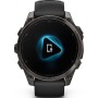 Умные часы Garmin Fenix 8 Sapphire, Titanium 47мм (угольно-черный DLC, пепельно-черный силиконовый ремешок)