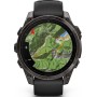 Умные часы Garmin Fenix 8 Sapphire, Titanium 47мм (угольно-черный DLC, пепельно-черный силиконовый ремешок)