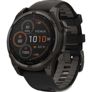 Умные часы Garmin Fenix 8 Solar, Sapphire 47мм (титановый угольно-серый DLC с черным ремешком) Умные часы Garmin Fenix 8 Solar, Sapphire 47мм (титановый угольно-серый DLC с черным ремешком)