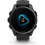 Умные часы Garmin Fenix 8 Sapphire 43мм (титановый угольно-черный DLC, пепельно-серый ремешок)