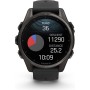 Умные часы Garmin Fenix 8 Sapphire 43мм (титановый угольно-черный DLC, пепельно-серый ремешок)
