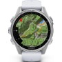 Умные часы Garmin Fenix 8 43мм (серебристый, белый ремешок)