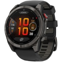 Умные часы Garmin Fenix 8 Pro 51 мм (серый, черный силиконовый ремешок)