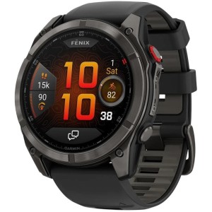 Умные часы Garmin Fenix 8 Pro 51 мм (серый, черный силиконовый ремешок)