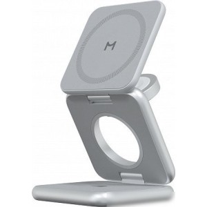 Беспроводное зарядное Magssory Fold Pro 3 в 1 WCH063 (серебристый)
