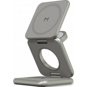 Беспроводное зарядное Magssory Fold Pro 3 в 1 WCH063 (титановый)