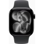 Умные часы Apple Watch Series 11 42 мм (алюминиевый корпус, черный/черный, спортивный силиконовый ремешок M/L)